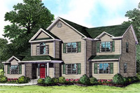 This is a colored rendering of these country house plans.