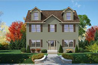 This is a color rendering for these country house plans.